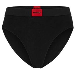 HUGO High-waisted stretch-cotton briefs with red logo label