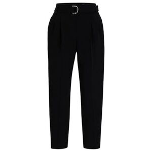 Boss Regular-fit cropped trousers in crease-resistant crepe