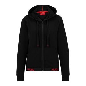 HUGO Regular-fit zip-up hoodie with logo waistband