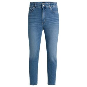 Boss High-waisted cropped jeans in blue comfort-stretch denim