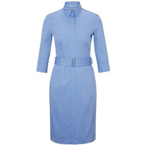 Boss Belted shirt dress in organic cotton with stretch