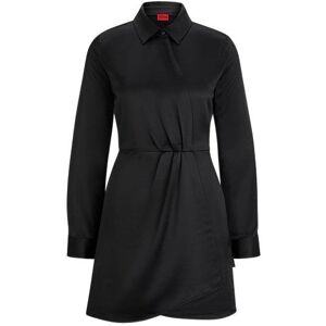 HUGO Long-sleeved dress in satin with wrap front