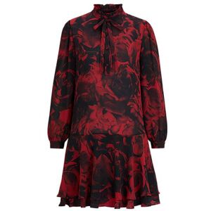 HUGO Frill-collar dress with rose print