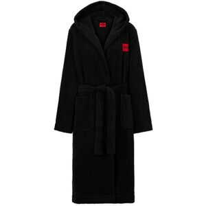 HUGO Cotton-terry dressing gown with red logo label