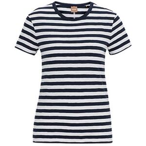 Boss Slub-cotton T-shirt with horizontal stripe