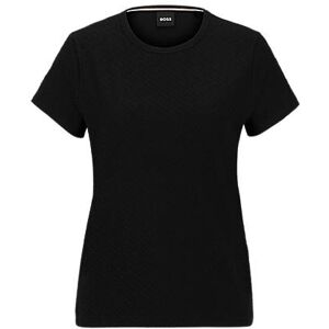 Boss Cotton-blend T-shirt with 3D-structured knitted monograms