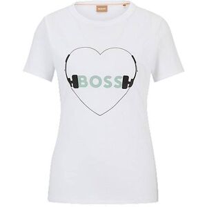 Boss Regular-fit T-shirt in pure cotton with seasonal print