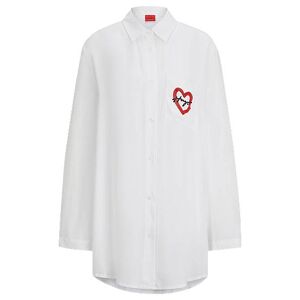 HUGO Button-up night shirt with new-season logo