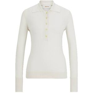 Boss Silk sweater with polo collar in slim fit