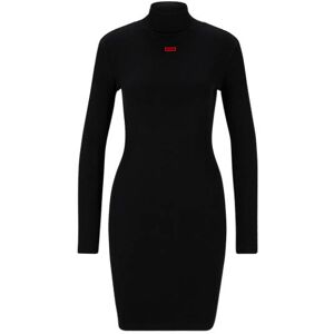 HUGO Long-sleeved dress with red logo label