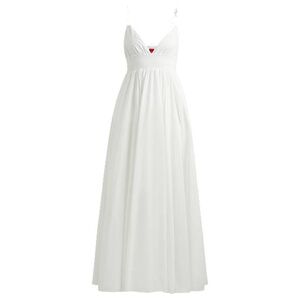 HUGO Cotton-voile maxi dress with smocking and double straps