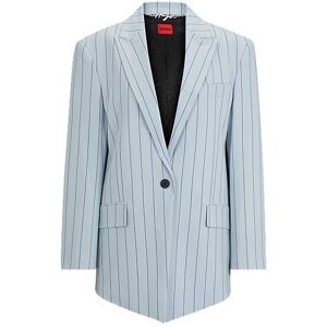 HUGO Oversized-fit jacket in pinstriped stretch fabric