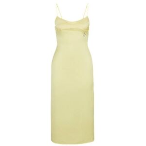 HUGO Slim-fit dress in satin with logo trim