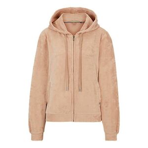 Boss Cotton-blend velour zip-up hoodie with logo detail