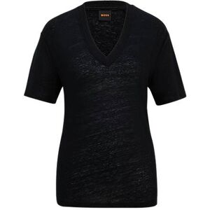 Boss V-neck T-shirt in linen