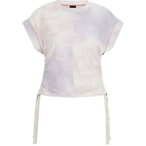 Boss Patterned T-shirt in stretch cotton with branded drawcords