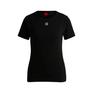 HUGO Cotton-blend T-shirt with embroidered stacked logo