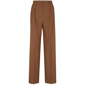 Boss Regular-fit trousers in checked virgin wool and silk