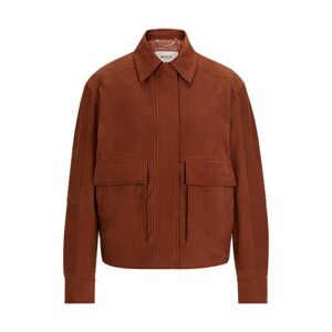 Boss Regular-fit jacket in nubuck leather