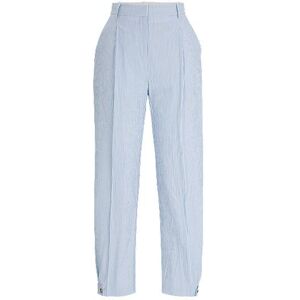 Boss Relaxed-fit trousers in striped stretch-cotton seersucker