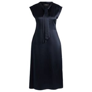 Boss Sleeveless silk dress with tie neckline