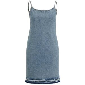 HUGO Strappy dress in blue stretch denim