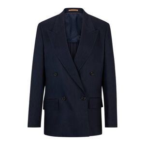 Boss Relaxed-fit blazer in stretch wool and linen