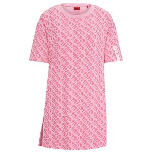 HUGO Relaxed-fit nightdress with all-over logo print