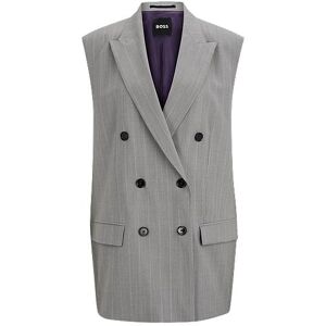 NAOMI x BOSS oversized sleeveless jacket in pinstripe virgin wool