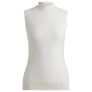 Boss Sleeveless rollneck top in silk and cotton