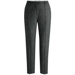 Boss Regular-fit trousers in a checked virgin-wool blend