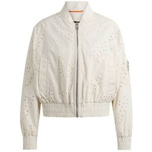 Boss Embroidered bomber jacket with zipped sleeve pocket