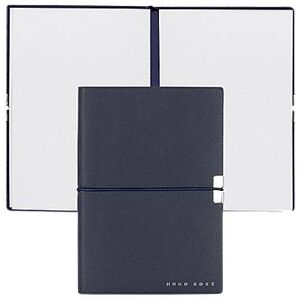 Boss A6 notebook in navy faux leather with elasticated band