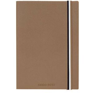 Boss Camel faux-leather A5 notebook with signature-stripe strap