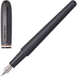 Boss Brushed fountain pen with signature-stripe midring