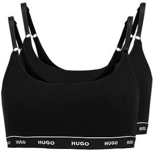 HUGO Two-pack of stretch-cotton bralettes with branded bands