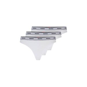 HUGO Three-pack of stretch-cotton thong briefs with logos