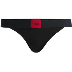 HUGO Stretch-cotton thong briefs with red logo label