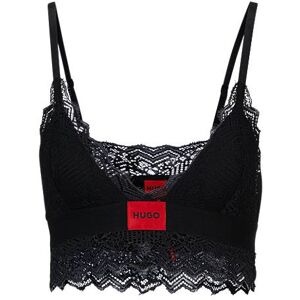 HUGO Padded triangle bra in geometric lace with logo label