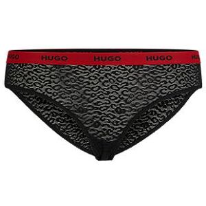 HUGO Stretch-lace briefs with logo waistband