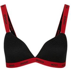 HUGO Lace triangle bra with contrast branded trims