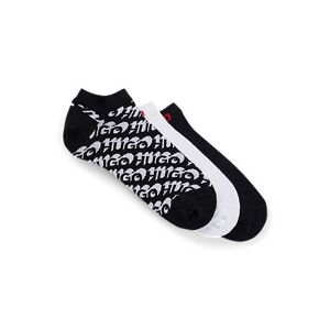 HUGO Three-pack of cotton-blend ankle socks with logos