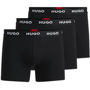 HUGO Three-pack of stretch-cotton boxer briefs with logo waistbands