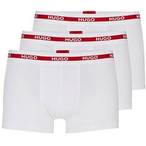 HUGO Three-pack of stretch-cotton trunks with logo waistbands