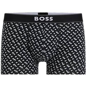 Boss Stretch-cotton regular-rise trunks with seasonal print