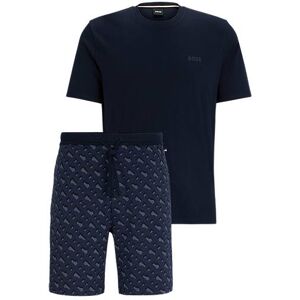 Boss Interlock-cotton pyjamas with branding in gift box