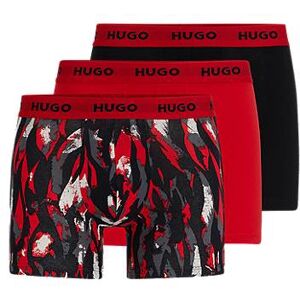 HUGO Three-pack of stretch-cotton boxer briefs with logo waistbands