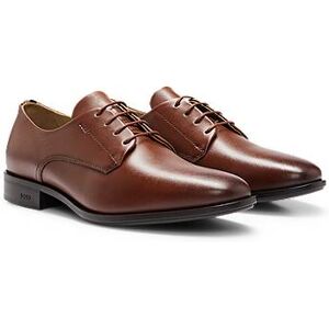 Derby shoes in leather with embossed logo