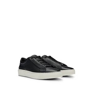 Boss Gary grained-leather trainers with logo lace loop