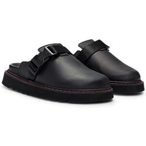 HUGO Leather slip-on shoes with branded buckle